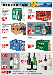 Cola im aktuellen Trinkgut Prospekt (Rosenheim) Cola im Trinkgut Prospekt "Aktuelle Angebote" mit 4 Seiten (Rosenheim)