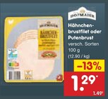Hähnchenbrustfilet oder Putenbrust von Hofmaier für 1,29 € bei Netto Marken-Discount im Angebot Hähnchenbrustfilet oder Putenbrust von Hofmaier im aktuellen Netto Marken-Discount Prospekt