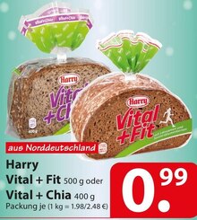 Harry Vital + Fit oder Vital + Chia bei famila Nordost in Hannover Harry Vital + Fit oder Vital + Chia im Angebot bei famila Nordost Hannover für 0,99 €