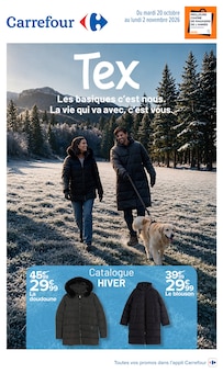 Promotion Blouson Homme dans le prospectus Carrefour, valable du 20/10/2026 au 02/11/2026 Promo Blouson Homme dans le catalogue Carrefour du moment à la page 1