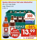 Spaten Münchner Hell oder Alkoholfrei bei Netto Marken-Discount im Prospekt "" für 13,99 €