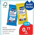 Allzwecktücher von Priva für 0,77 € bei budni im Angebot Allzwecktücher von Priva im aktuellen budni Prospekt