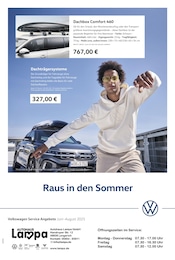 Volkswagen Prospekt für Gersten mit 1} Seite Volkswagen Prospekt für Gersten: "Mehr Platz für den Sommer", 1 Seite, 01.06.2025 - 31.08.2025