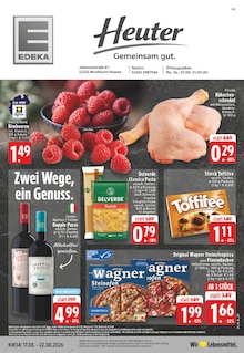 EDEKA Prospekt der Woche "Aktuelle Angebote" Seite 1, 17.08.2026 bis 22.08.2026 für Waldfeucht Aktueller EDEKA Prospekt "Aktuelle Angebote" Seite 1 von 26 Seiten für Waldfeucht