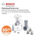 Fleischwolf MFW2514W im Angebot bei V-Markt in Regensburg Fleischwolf MFW2514W Angebote von Bosch bei V-Markt Regensburg für 89,90 €