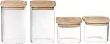 Lot de 4 bocaux hermétiques en bois et verre - 5five en promo chez Intermarché Hyper Saint-Martin-d'Hères à 15,99 €