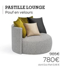 Crozatier Valenton - Pastille lounge pouf en velours Promo Pastille lounge pouf en velours dans le catalogue Crozatier "Création : découvrez notre nouvelle collection" à Valenton