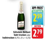 Brillant Sekt trocken Angebote von Söhnlein bei EDEKA Hanau für 2,59 €