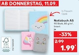 Notizbuch A5 im Kaufland Prospekt Notizbuch A5 von im aktuellen Kaufland Prospekt für 1,99 €