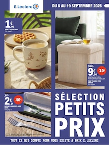 Catalogue E.Leclerc de la semaine 38, "SÉLECTION PETITS PRIX", page 1, 08/09/2026 - 19/09/2026 Prospectus E.Leclerc en cours, "SÉLECTION PETITS PRIX", page 1 sur 16