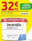 Promo Peinture murs et plafonds blanc mat 10 l + 2 l gratuits à 32,90 € dans le catalogue Mr. Bricolage à Bias