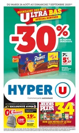 Prospectus Hyper U "QUINZAINE DES PRIX ULTRA BAS : SPÉCIAL RENTRÉE" en cours à Saintes, Page 1 Catalogue Hyper U en cours à Saintes, "QUINZAINE DES PRIX ULTRA BAS : SPÉCIAL RENTRÉE", Page 1