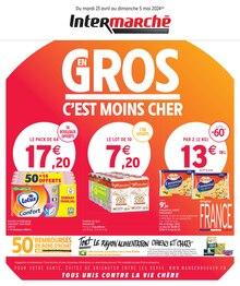 Prospectus Intermarché de la semaine "EN GROS C'EST MOINS CHER" avec 1 pages, valide du 23/04/2024 au 05/05/2024 pour Saint-Lizier et alentours