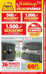 tejo's SB Lagerkauf Prospekt für Aschersleben, Sachs-Anh mit 4 Seiten tejo's SB Lagerkauf Prospekt für Aschersleben, Sachs-Anh: Frühlings-KÜCHENPRÄMIEN, 4 Seiten, 16.05.2022 - 04.06.2022