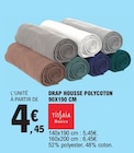 Promo Drap Housse Polycoton 90x190 cm à 4,45 € dans le catalogue E.Leclerc à Saint-Romain-de-Popey