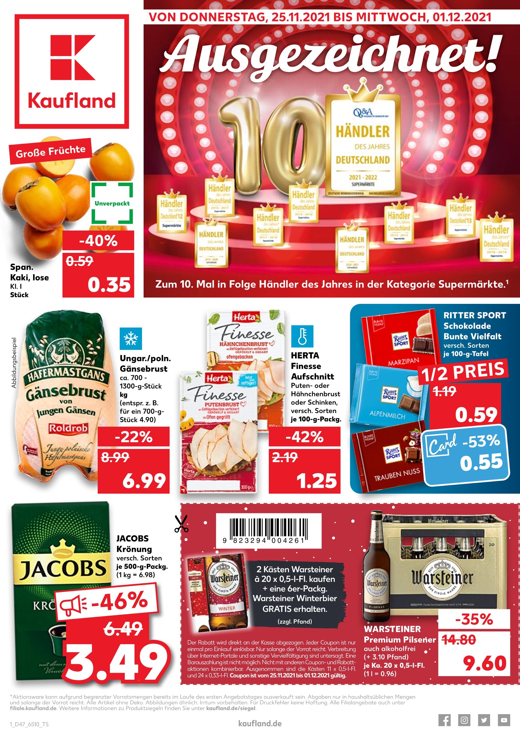 Kaufland Prospekt für Aachen mit 48 Seiten Kaufland Prospekt für Aachen: "Ausgezeichnet!", 48 Seiten, 25.11.2021 - 01.12.2021
