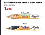 Pâte feuilletée prête à cuire - Marie - Hmarket Pâte feuilletée prête à cuire - Marie à 1,39 € dans le catalogue Hmarket