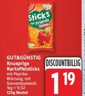 Knusprige Kartoffelsticks von Gut&Günstig für 1,19 € bei EDEKA im Angebot Knusprige Kartoffelsticks von Gut&Günstig im aktuellen EDEKA Prospekt