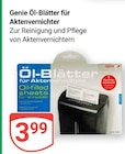 Öl-Blätter für Aktenvernichter im Angebot bei GLOBUS in Herne Öl-Blätter für Aktenvernichter Angebote von Genie bei GLOBUS Herne für 3,99 €
