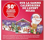 Promo -50% de remise immédiate sur le 2ème produit identique sur la gamme calendriers de l'avent Milka à  dans le catalogue Super U à Fonteny