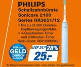 Schallzahnbürste Sonicare 2100 Series HX3651/12 von Philips für 25,00 € bei expert im Angebot Schallzahnbürste Sonicare 2100 Series HX3651/12 von Philips im aktuellen expert Prospekt