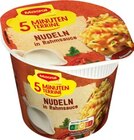 5 Minuten Terrine Kartoffelbrei mit Röstzwiebeln & Croutons oder 5 Minuten Terrine Nudeln in Rahmsauce Angebote von Maggi bei REWE Darmstadt für 0,89 €