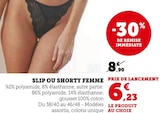 Slip ou shorty femme en promo chez Hyper U Niort à 6,23 €