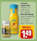 Ingwer Shot Vitamin C+D, Saft Orange mit Fruchtfleisch von Innocent im aktuellen REWE Prospekt