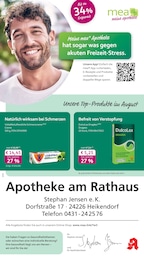 mea - meine apotheke Prospekt für Laboe mit 4 Seiten mea - meine apotheke Prospekt für Laboe: "Unsere August-Angebote", 4 Seiten, 01.08.2026 - 31.08.2026
