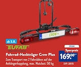 Fahrrad-Heckträger Crow Plus im Angebot bei ALDI SÜD in Frechen Fahrrad-Heckträger Crow Plus Angebote von Eufab bei ALDI SÜD Frechen für 169,00 €