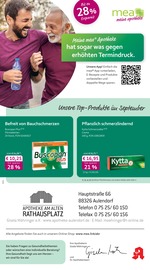 mea - meine apotheke Apotheken Prospekt der aktuellen Woche mit 4 Seiten, gültig von 01.09.2025 bis 30.09.2025, in Bad Schussenried und Umgebung Aktueller mea - meine apotheke Apotheken Prospekt in Bad Schussenried und Umgebung, "Unsere September-Angebote" mit 4 Seiten, 01.09.2025 - 30.09.2025