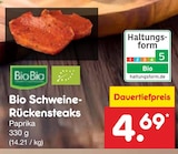 Bio Schweine-Rückensteaks Angebote von BioBio bei Netto Marken-Discount Gütersloh für 4,69 €
