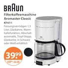 Filterkaffeemaschine Aromaster Classic von Braun im aktuellen V-Markt Prospekt für 39,99 €