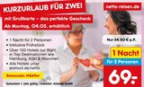 Aktuelles Kurzurlaub für Zwei Angebot bei Netto Marken-Discount in Bonn ab 69,00 €