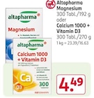 Magnesium oder Calcium 1000 + Vitamin D3 Angebote von Altapharma bei Rossmann Augsburg für 4,49 €