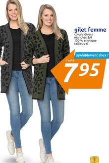 Gilet femme - Action à Levallois-Perret Gilet femme en promo chez Action Levallois-Perret à 7,95 €