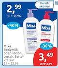 Bodymilk von Mixa im aktuellen budni Prospekt
