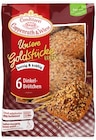 Unsere Goldstücke 6 Dinkelbrötchen oder 7 Roggenbrötchen Angebot im REWE Prospekt Unsere Goldstücke 6 Dinkelbrötchen oder 7 Roggenbrötchen im REWE Prospekt zum Preis von