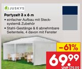 Partyzelt 3 x 6 m Angebote von Juskys bei Netto Marken-Discount Neuwied für 69,99 €
