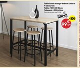 Table haute mange-debout Loka et 4 tabourets en promo chez Maxi Bazar Courbevoie à 99,99 €