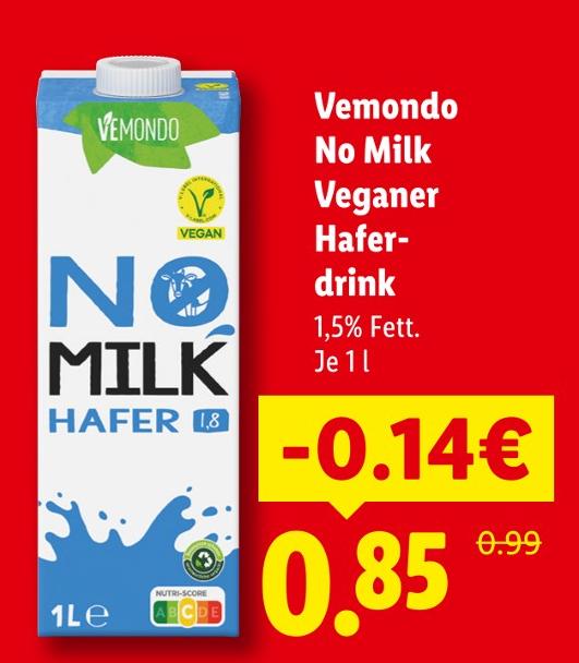 No Milk Veganer Haferdrink