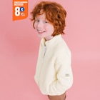 Promo Veste sherpa col camionneur zippé blanc garçon à 8,00 € dans le catalogue La Halle à Verdun