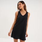 Robe droite courte lin majoritaire noir femme - La Halle Robe droite courte lin majoritaire noir femme à 19,99 € dans le catalogue La Halle