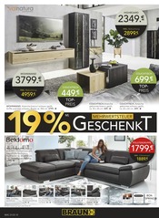 Aktueller BRAUN Möbel-Center Prospekt mit Couch, "19% MEHRWERTSTEUER GESCHENKT!", Seite 10