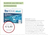 IbuHEXAL akut 400 mg von Hexal für 5,49 € bei LINDA Partnerapotheke im Angebot IbuHEXAL akut 400 mg von Hexal im aktuellen LINDA Partnerapotheke Prospekt