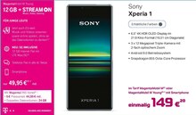 Smartphone Xperia 1 bei Telekom Partner Tönisvorst in Kempen Smartphone Xperia 1 im Angebot bei Telekom Partner Tönisvorst Kempen für 149,00 €