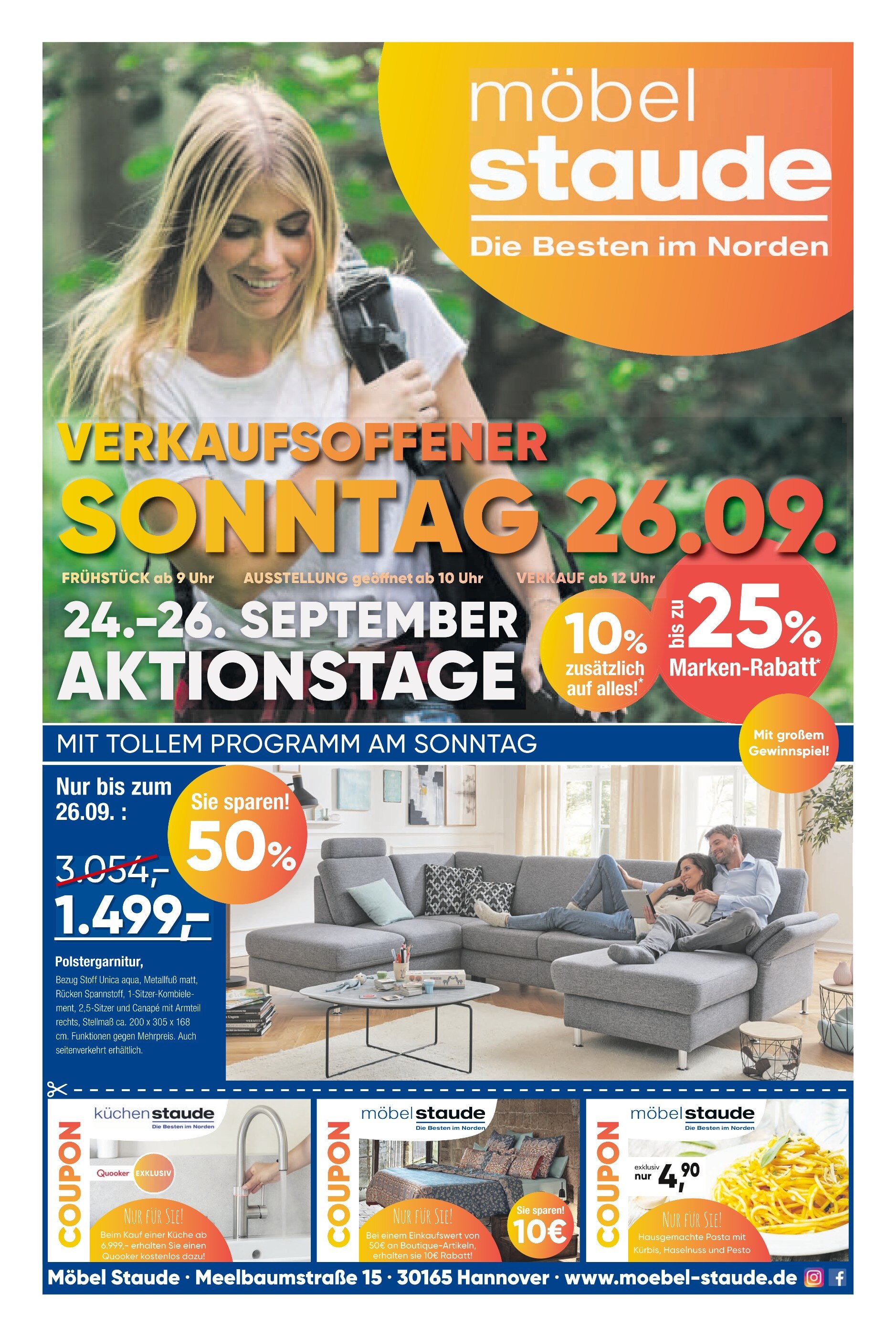 Möbel Staude Prospekt für Hannover mit 4 Seiten Möbel Staude Prospekt für Hannover: "möbelstaude!", 4 Seiten, 20.09.2021 - 25.09.2021