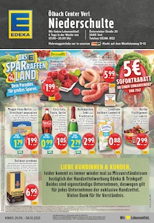 Aktueller EDEKA Prospekt "Aktuelle Angebote" Seite 1 von 24 Seiten für Verl