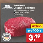 Bayerisches Jungbullen-Filetsteak von Gut Ponholz im aktuellen Netto Marken-Discount Prospekt für 3,49 €