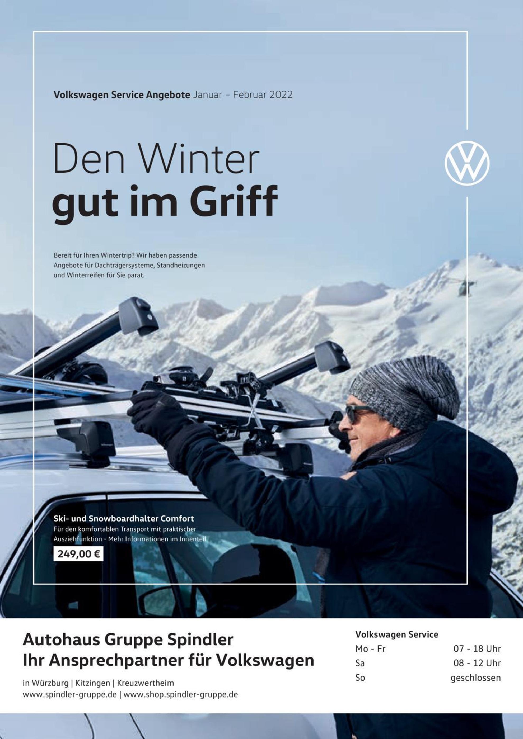 Volkswagen Prospekt für Wertheim mit 1 Seite Volkswagen Prospekt für Wertheim: "Den Winter gut im Griff", 1 Seite, 01.01.2022 - 28.02.2022